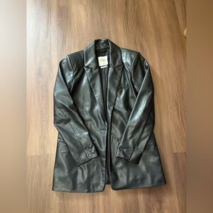 Abercrombie & Fitch Black Leather Blazer